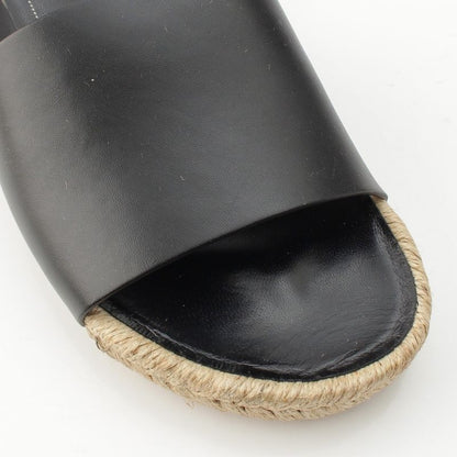 Balenciaga Leather Espadrille Sandals Black 38