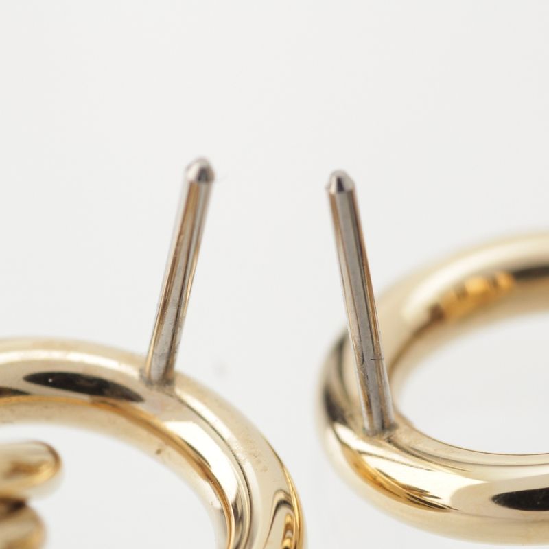 Hermes Buffalo Horn Eurydice PM Earrings Brown Gold