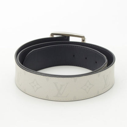 Louis Vuitton Leather Monogram Ceinture Reverso Belt Light Gray
