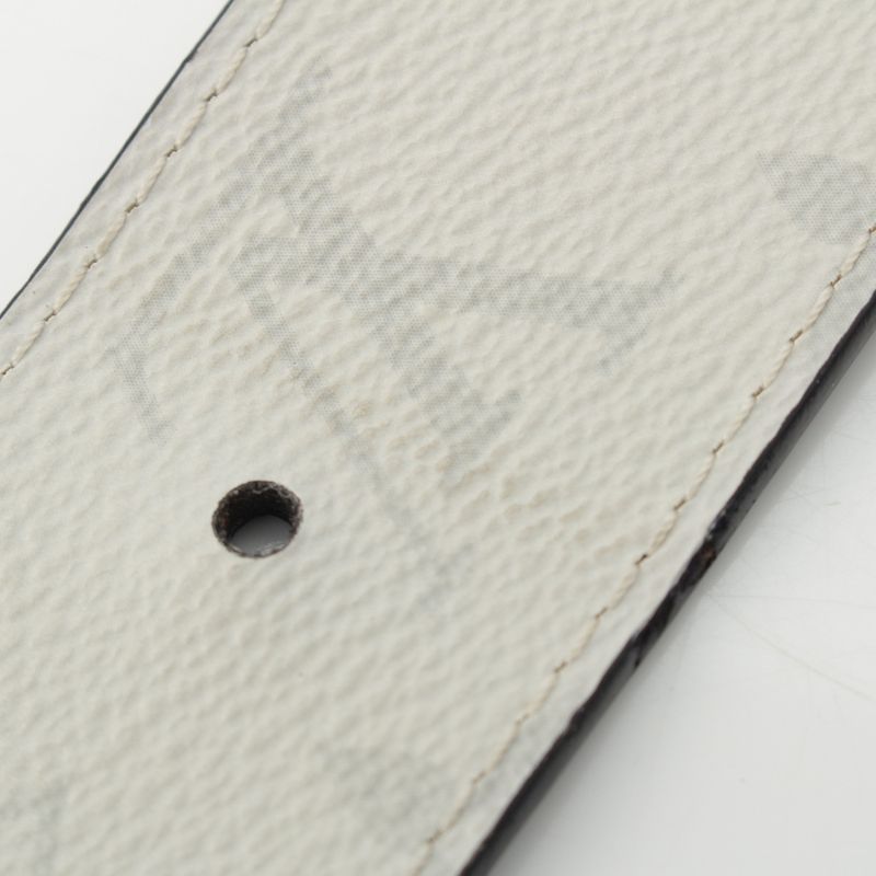 Louis Vuitton Leather Monogram Ceinture Reverso Belt Light Gray
