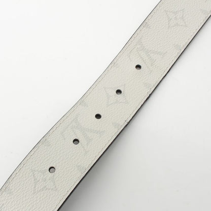 Louis Vuitton Leather Monogram Ceinture Reverso Belt Light Gray