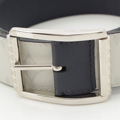 Louis Vuitton Leather Monogram Ceinture Reverso Belt Light Gray