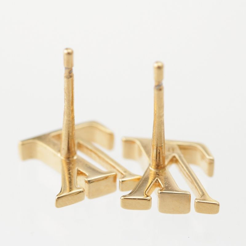 Louis Vuitton Mini Gram Pearl Earrings Gold