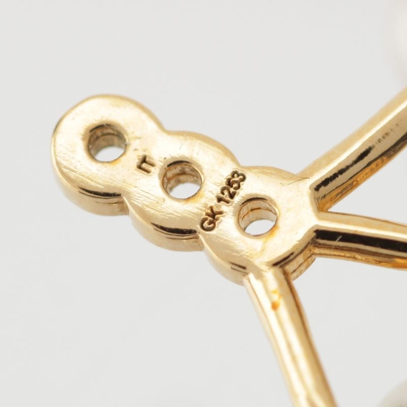 Louis Vuitton Mini Gram Pearl Earrings Gold