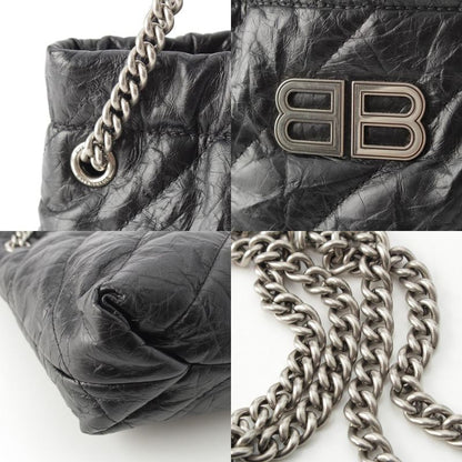 Balenciaga Crush XS Leather BB Logo 2-Way Chain Shoulder Bag Black