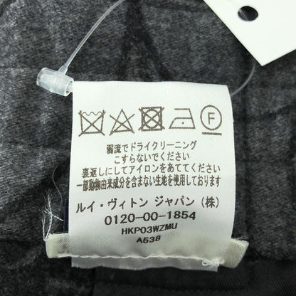Louis Vuitton Wool Monogram Logo Leather Patch Waist Pants 44 Gray Black