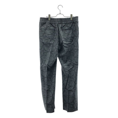 Louis Vuitton Wool Monogram Logo Leather Patch Waist Pants 44 Gray Black