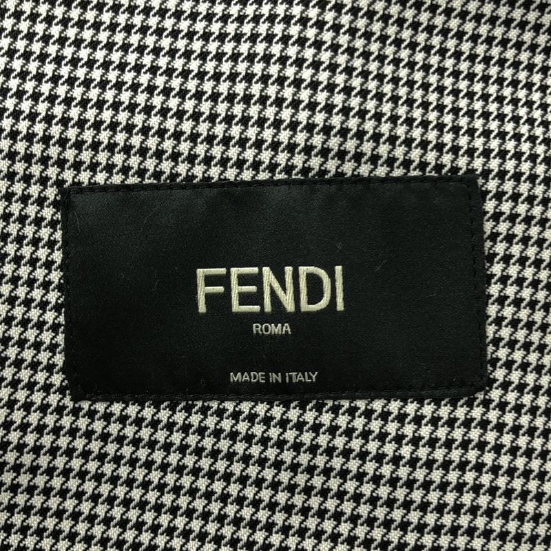 Fendi Houndstooth Tailored Jacket 52 Gray