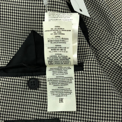 Fendi Houndstooth Tailored Jacket 52 Gray
