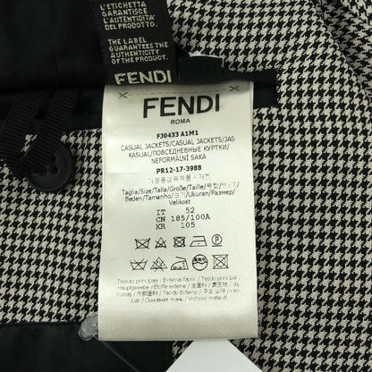Fendi Houndstooth Tailored Jacket 52 Gray