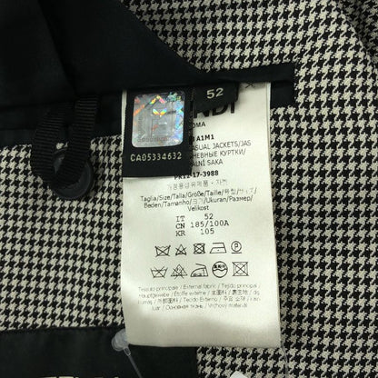 Fendi Houndstooth Tailored Jacket 52 Gray