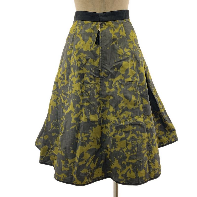 Louis Vuitton Silk Blend Tuck Long Skirt 34 Green