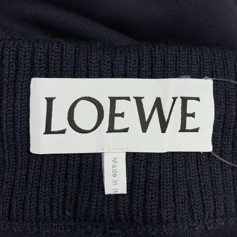 Loewe Wool Gabardine Wide Easy Pants 50 Navy
