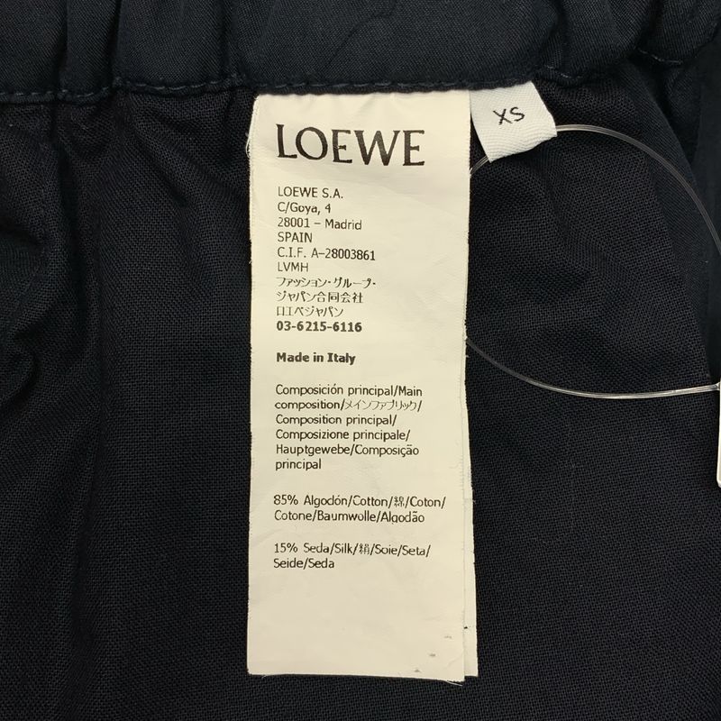 Loewe Anagram Logo Layered Waist Wide Pants XS Dark Navy