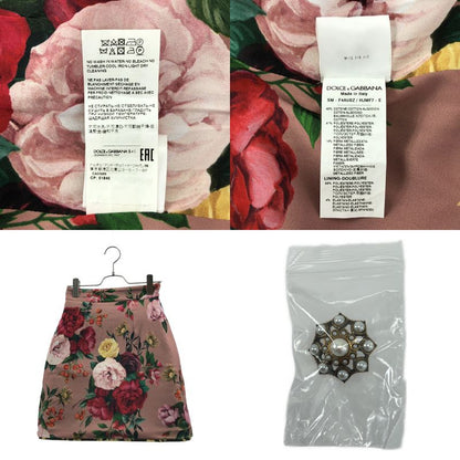Dolce & Gabbana Double Bijoux Button Jacquard Skirt 36 Black Gold
