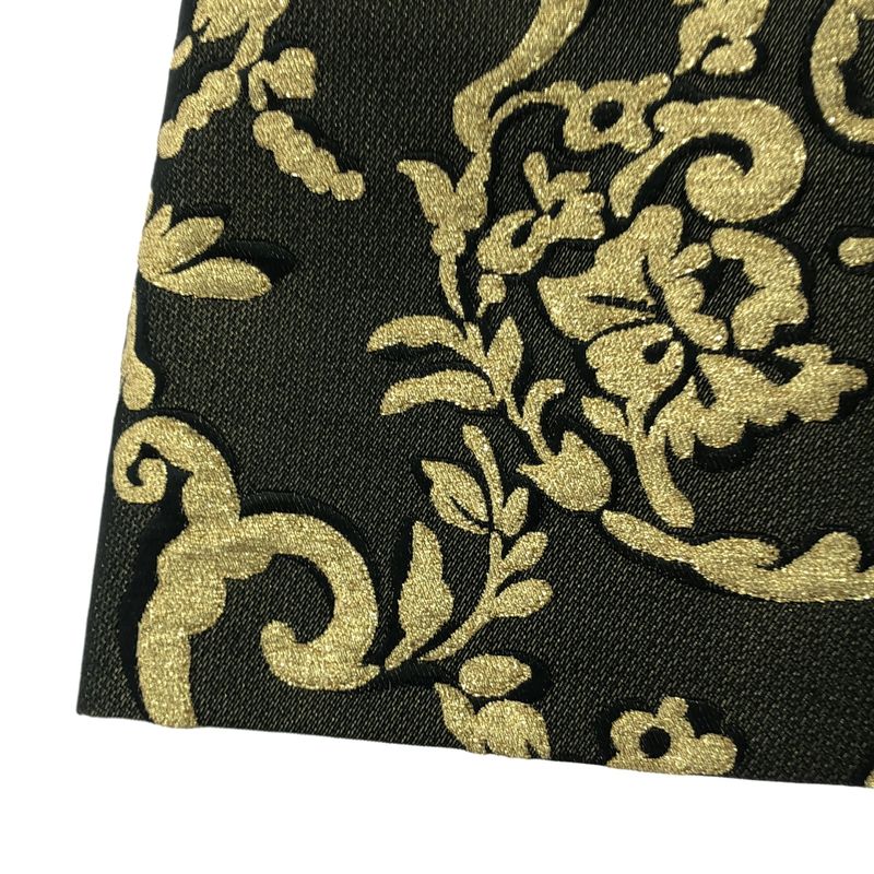 Dolce & Gabbana Double Bijoux Button Jacquard Skirt 36 Black Gold