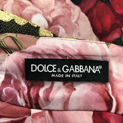 Dolce & Gabbana Double Bijoux Button Jacquard Skirt 36 Black Gold