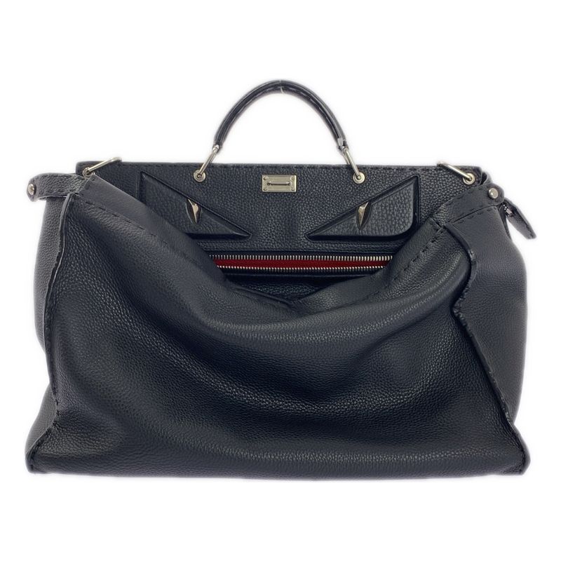 Fendi Peekaboo Selleria Monster Star Bugs Eye Handbag Black