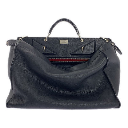 Fendi Peekaboo Selleria Monster Star Bugs Eye Handbag Black