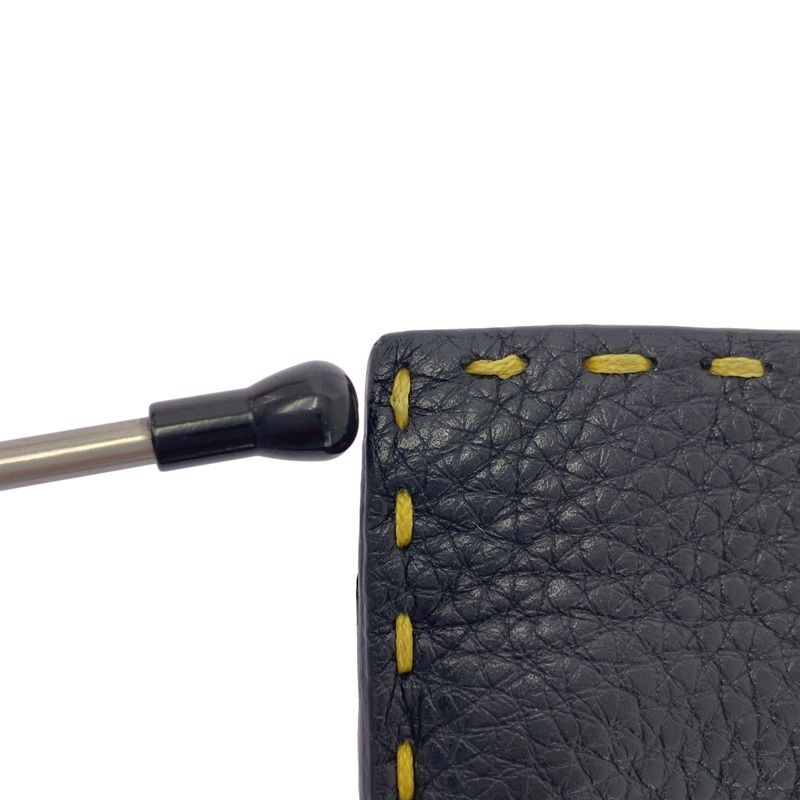 Fendi Leather Card Case Coin Yellow Black