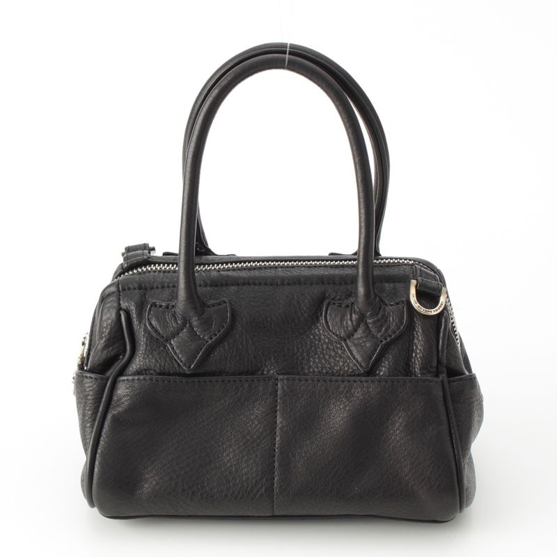 Chrome Hearts Mochita Leather Silver Daga Handbag Black