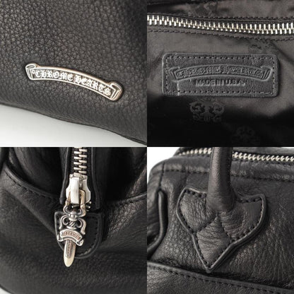 Chrome Hearts Mochita Leather Silver Daga Handbag Black