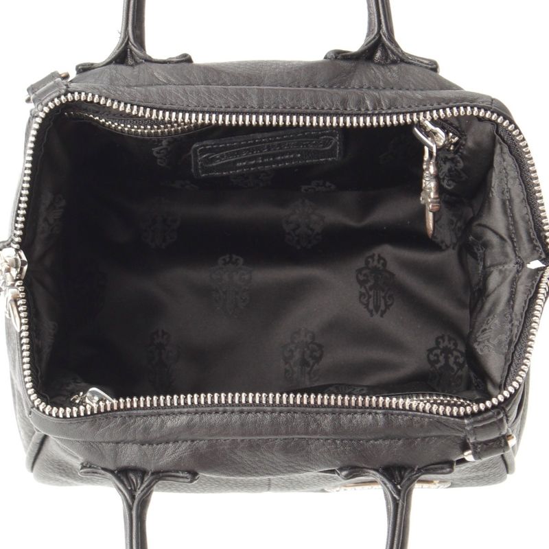 Chrome Hearts Mochita Leather Silver Daga Handbag Black