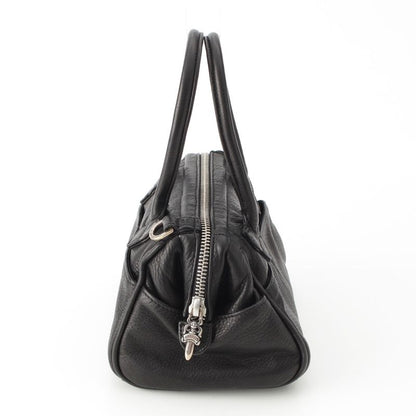 Chrome Hearts Mochita Leather Silver Daga Handbag Black