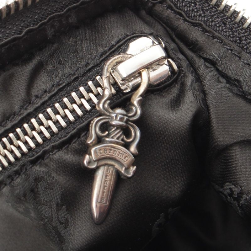 Chrome Hearts Mochita Leather Silver Daga Handbag Black