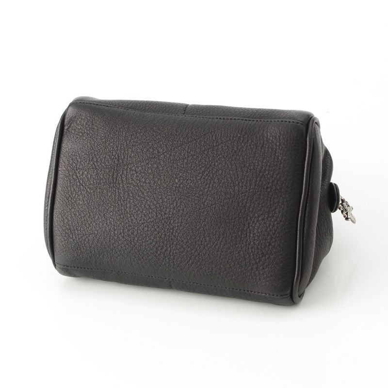 Chrome Hearts Mochita Leather Silver Daga Handbag Black