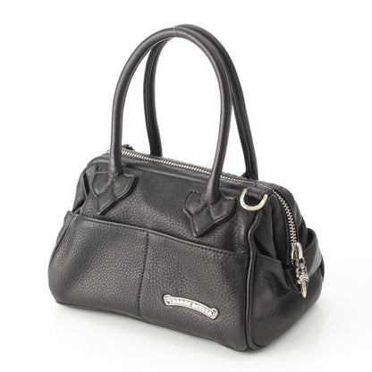 Chrome Hearts Mochita Leather Silver Daga Handbag Black