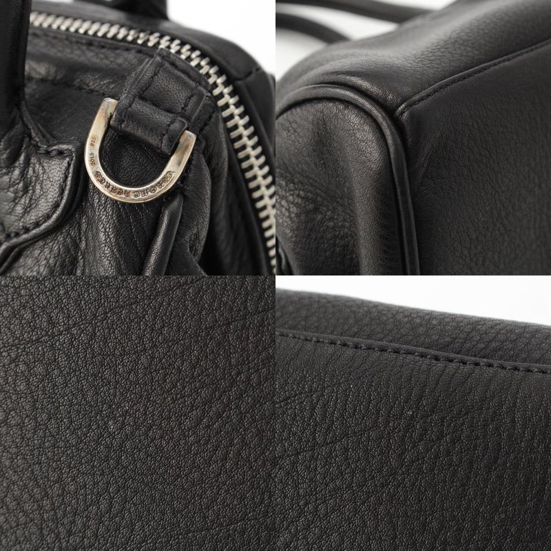 Chrome Hearts Mochita Leather Silver Daga Handbag Black