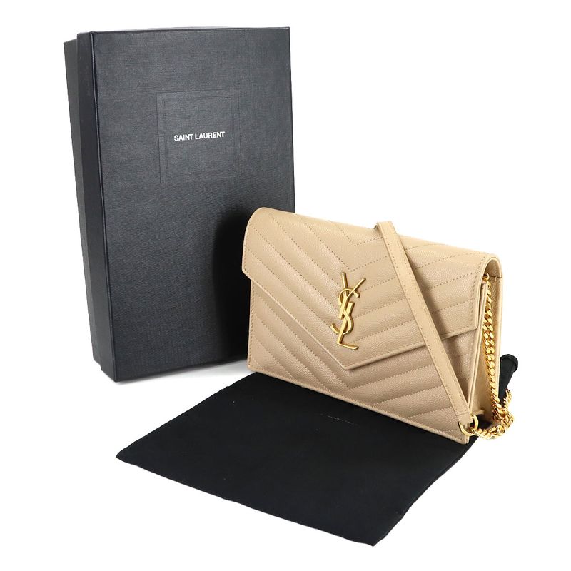 Saint Laurent Cassandra Envelope Chain Wallet