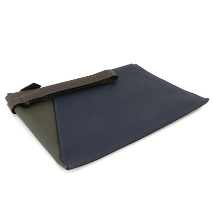 Hermes Cabas Vertiges 30 Clutch Togo Verde Gris Ebene