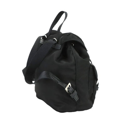 Prada Round Shoulder Pouch Nylon Black Silver