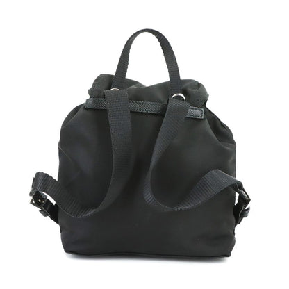 Prada Round Shoulder Pouch Nylon Black Silver
