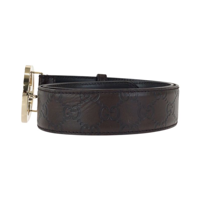 Guccissima Interlocking GG Pattern Dark Brown Gold