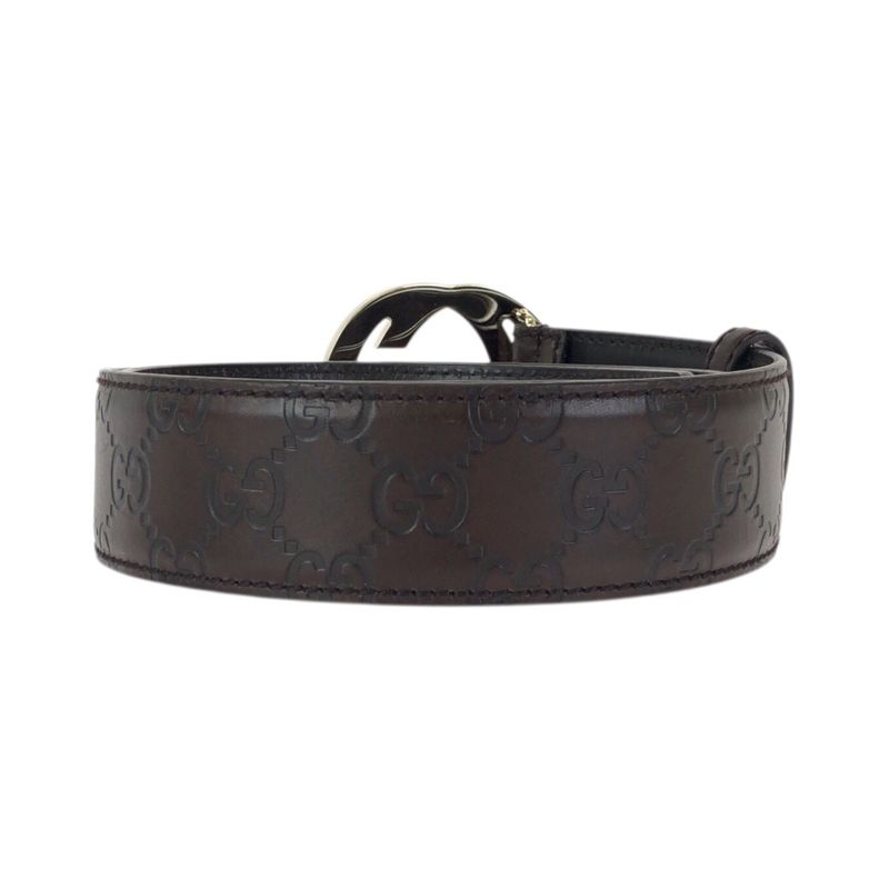 Guccissima Interlocking GG Pattern Dark Brown Gold