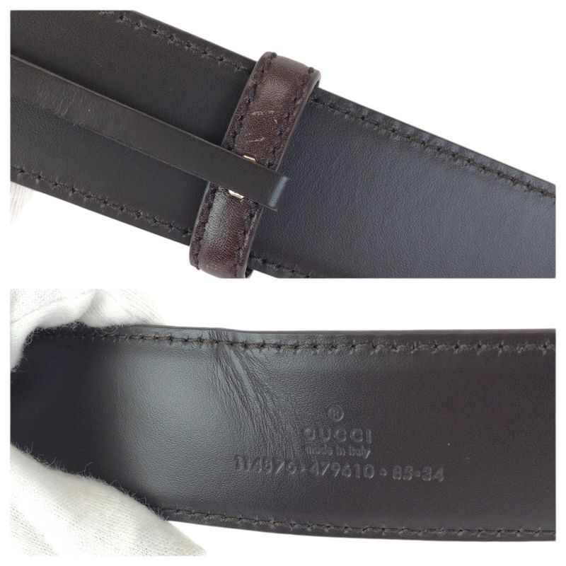 Guccissima Interlocking GG Pattern Dark Brown Gold