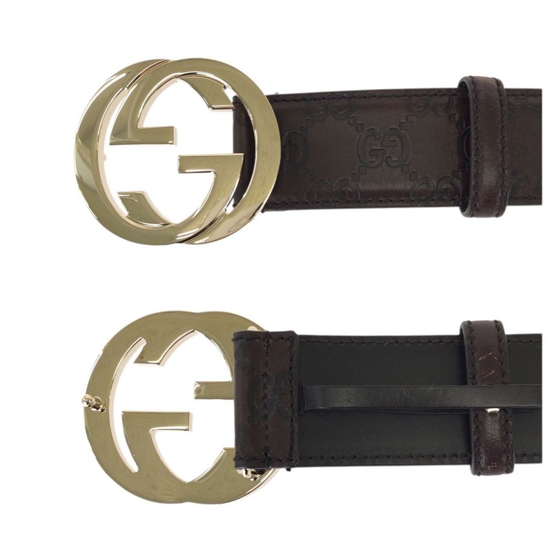 Guccissima Interlocking GG Pattern Dark Brown Gold