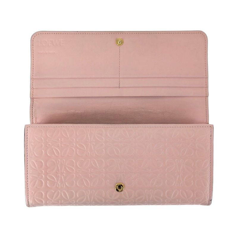 Loewe Anagram Pink Gold Leather Wallet