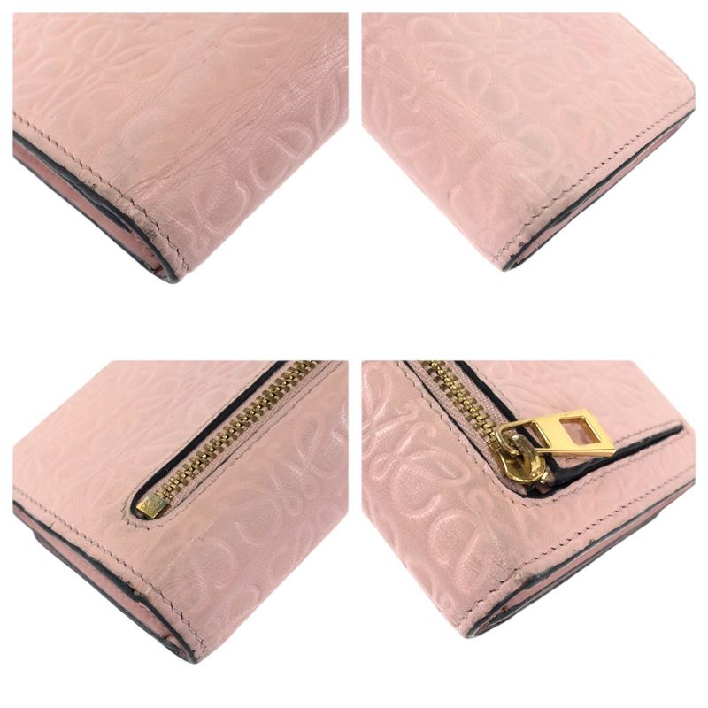 Loewe Anagram Pink Gold Leather Wallet