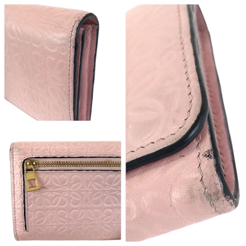 Loewe Anagram Pink Gold Leather Wallet
