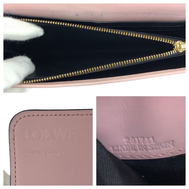 Loewe Anagram Pink Gold Leather Wallet