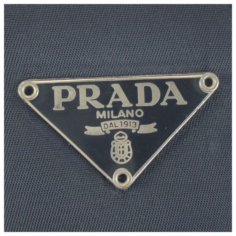 Prada Tessuto Black Silver Nylon Cigarette Case Shoulder Bag