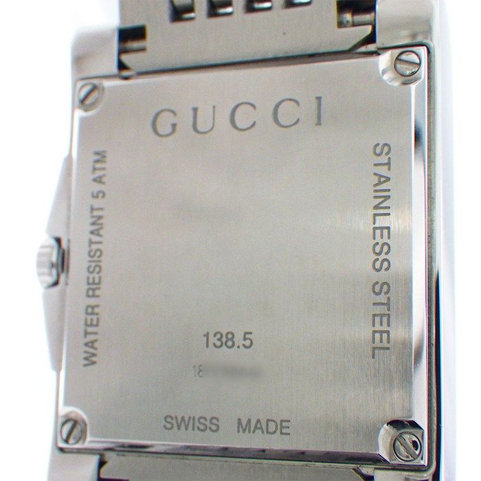 Gucci Watch Timeless Rectangle 138.5 Date Sunray Diamante Pink Dial