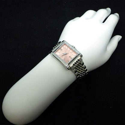 Gucci Watch Timeless Rectangle 138.5 Date Sunray Diamante Pink Dial