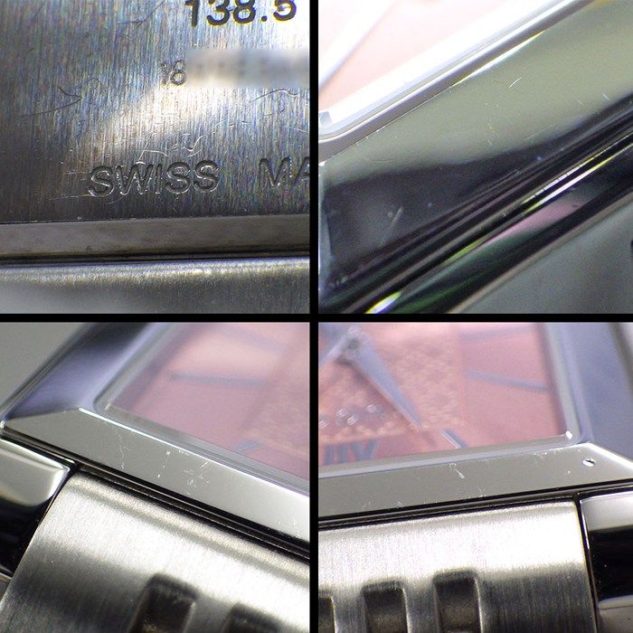 Gucci Watch Timeless Rectangle 138.5 Date Sunray Diamante Pink Dial