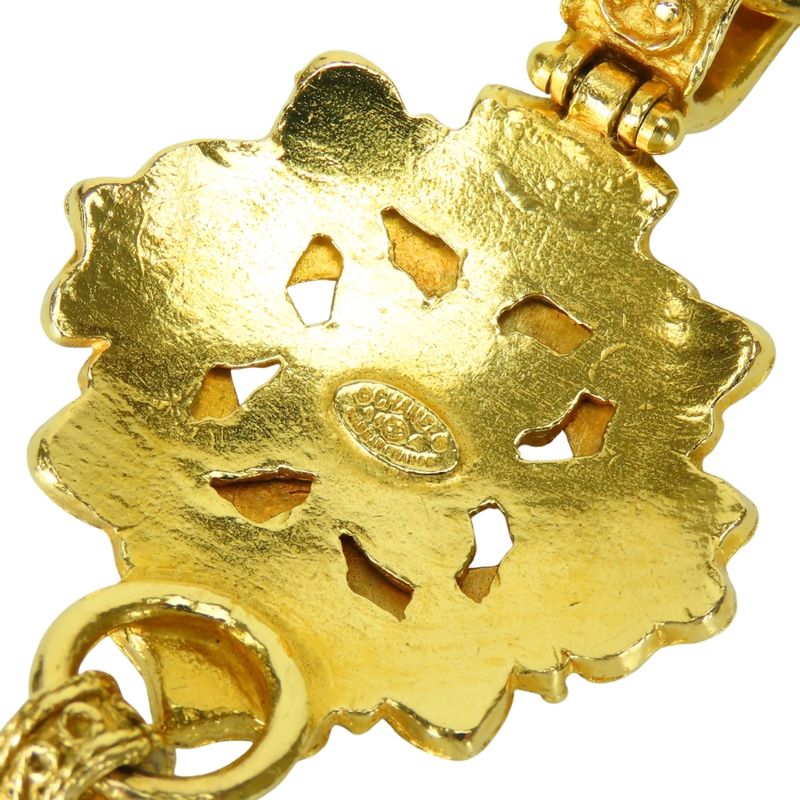 Chanel Necklace CC Logo Fringe Metal Gold Plated Long