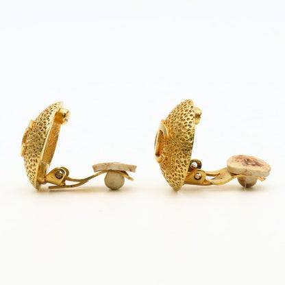 Chanel Earrings CC Logo Metal Gold Plated
